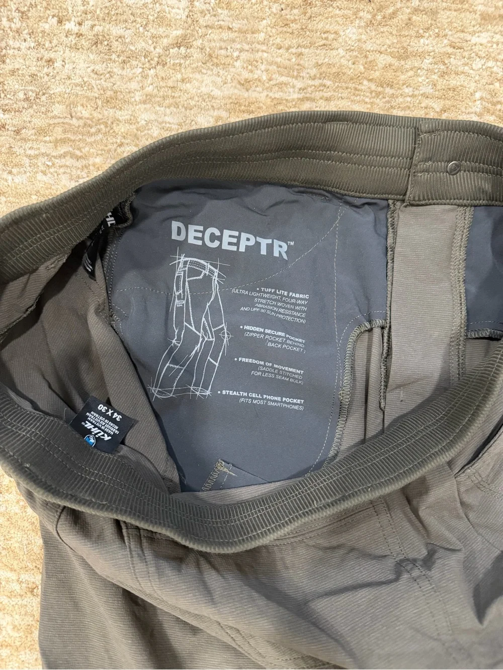 Kuhl Deceptr Pants Size 34x30